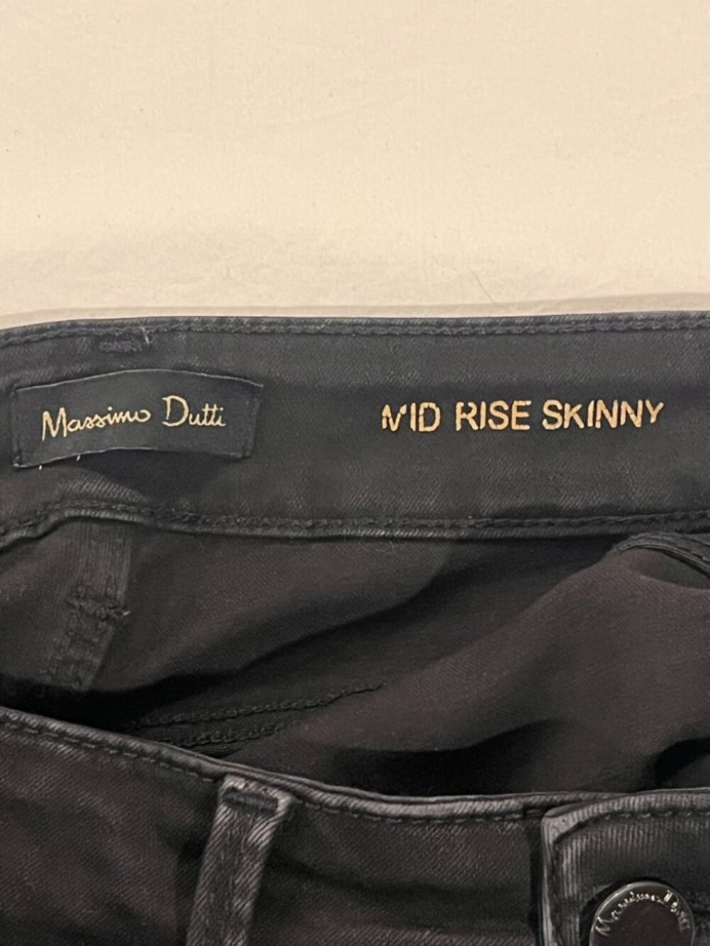 Massimo Dutti Mid Rise Skinny Jeans Womens US 4 EUR 36 Black Ankle Denim Turkey